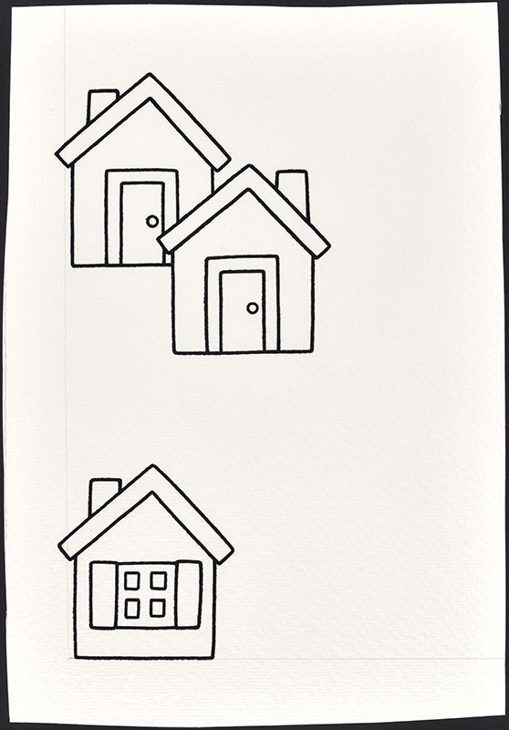 drie huizen [niet gebonden aan een boekje]