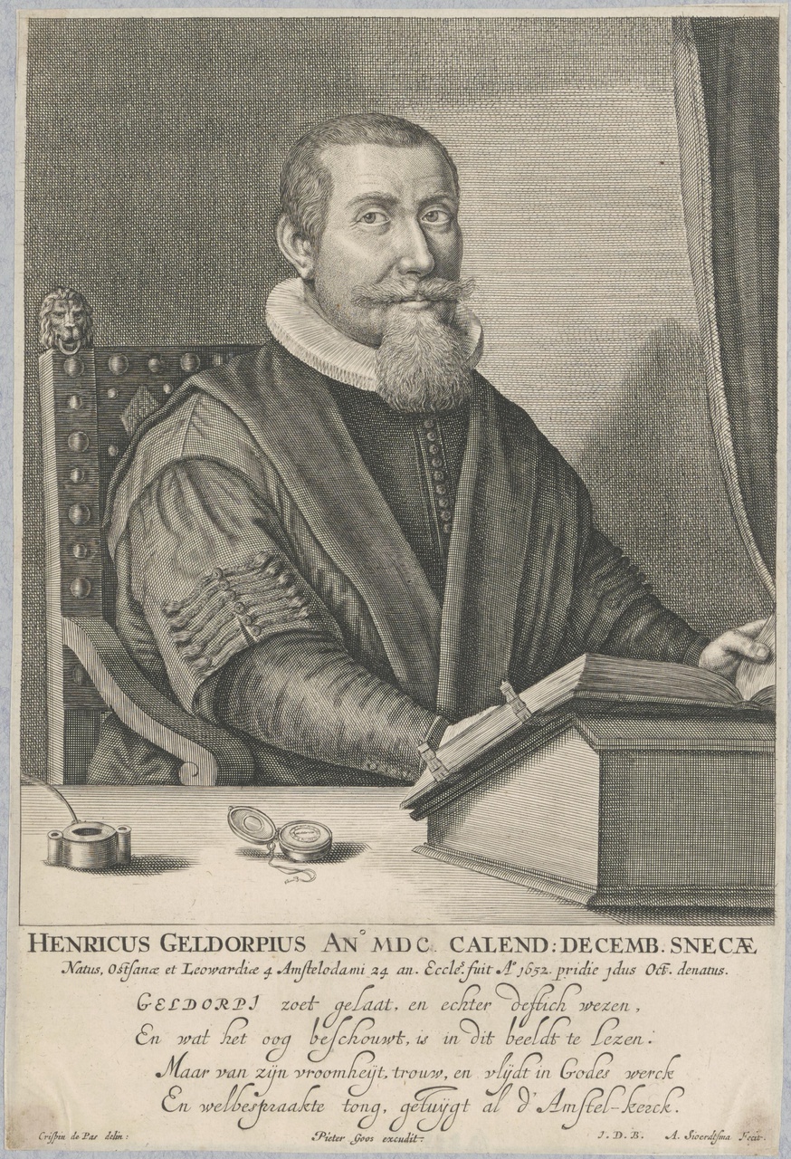 Portret van Henricus Geldrop (1600-1652), predikant te Amsterdam