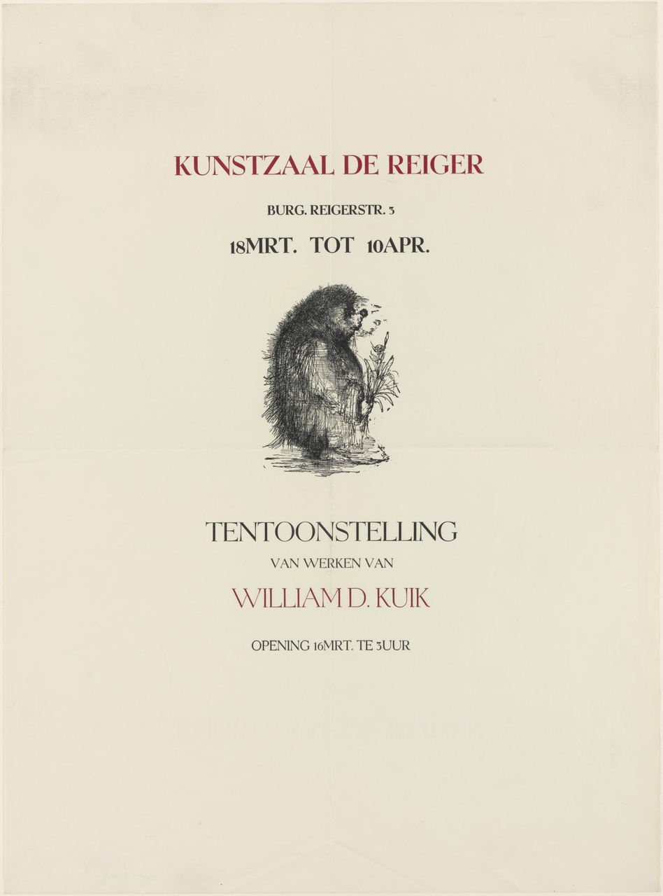 Uitnodiging tentoonstelling Kunstzaal De Reiger te Utrecht