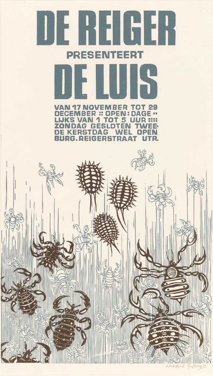 Affiche voor tentoonstelling De Luis bij De Reiger