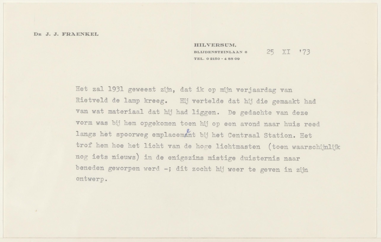 Brief van J.J. Fraenkel aan T. Schröder