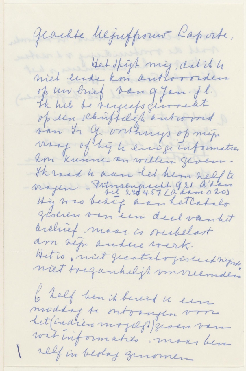 Brief van T. Schröder aan L. Laporte